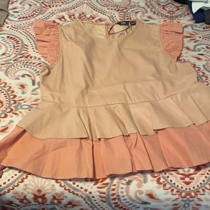 Zara faux leather mixed material peplum top